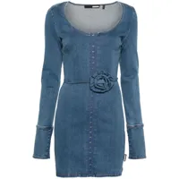 rotate birger christensen robe courte à fleurs appliquées - bleu