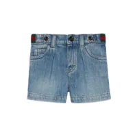 gucci kids bermuda en jean à design web-detail - bleu