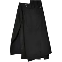 junya watanabe jupe asymétrique mi-longue à taille haute - noir