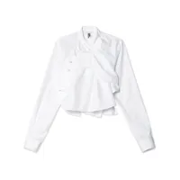 noir kei ninomiya chemise en coton à design asymétrique - blanc