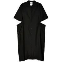 noir kei ninomiya robe-chemise à découpes
