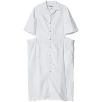 noir kei ninomiya robe-chemise à découpes - blanc
