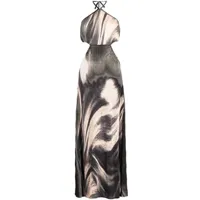 simkhai robe longue julius à imprimé abstrait - noir