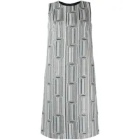 paule ka robe mi-longue à imprimé en jacquard - gris