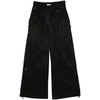 low classic pantalon ample à taille basse - noir