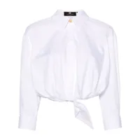 elisabetta franchi chemise en coton à dos ouvert - blanc
