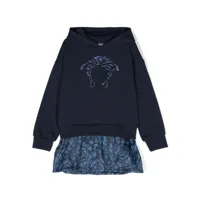 versace kids robe-sweat à motif medusa - bleu