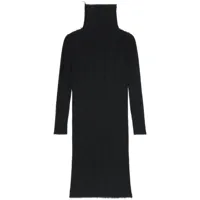 mm6 maison margiela robe plissée à manches longues - noir