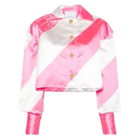 patou veste zippée à rayures diagonales - rose