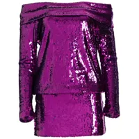 retrofete robe courte wyn à sequins - violet