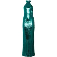 retrofete robe longue cora à sequins - vert