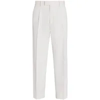 zegna pantalon de costume à plis marqués - blanc