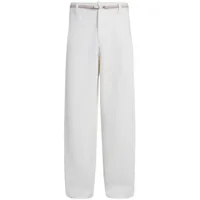 zegna pantalon droit à taille haute - blanc