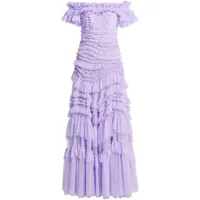 needle & thread robe à volants - violet