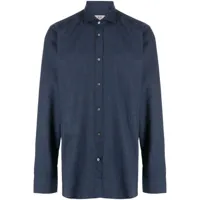 corneliani chemise en coton à manches longues - bleu