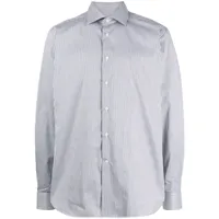 corneliani chemise en coton à rayures - gris