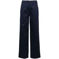 emporio armani pantalon chino ample à taille haute - bleu