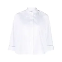peserico chemise à détail de perles - blanc