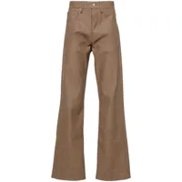 misbhv pantalon droit en cuir artificiel - marron