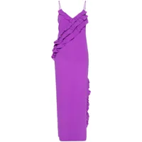 twinset robe longue à volants - violet