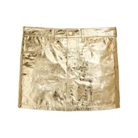 marc jacobs minijupe métallisée à taille mi-haute - or
