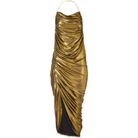 marc jacobs robe drapée courte à effet métallisé - or