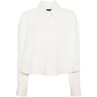 fabiana filippi robe-chemise en lin à boutonnière - blanc