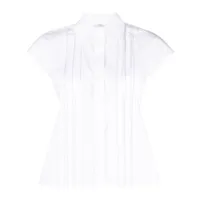 peserico chemise en popeline à plis - blanc