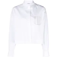 peserico chemise en popeline à coupe crop - blanc