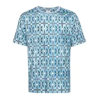 dries van noten t-shirt en coton à imprimé géométrique - bleu