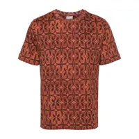 dries van noten t-shirt en coton à imprimé géométrique - marron