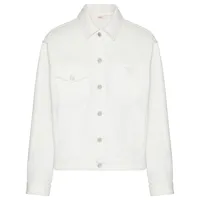 valentino garavani veste en jean à plaque logo - blanc