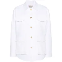 semicouture veste d'inspiration militaire en coton - blanc
