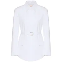 valentino garavani robe-chemise en coton à manches longues - blanc
