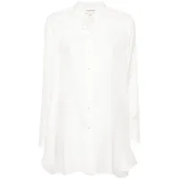p.a.r.o.s.h. robe-chemise courte en soie - blanc