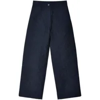 cecilie bahnsen pantalon en coton à coupe droite - bleu