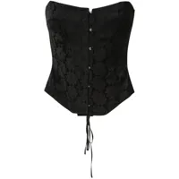 stella mccartney haut-corset à fleurs en jacquard - noir