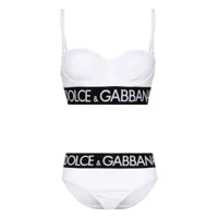 dolce & gabbana bikini à bande logo - blanc