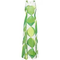 pucci robe longue à design évasé - vert
