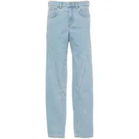 mugler jean taille basse à coutures torsadées - bleu