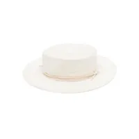 ruslan baginskiy chapeau en paille à logo brodé - blanc