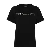 mugler t-shirt executive à logo imprimé - noir