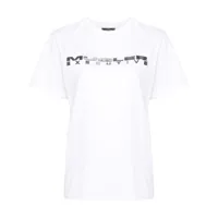 mugler t-shirt executive à logo imprimé - blanc