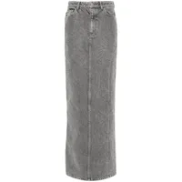 rotate birger christensen jupe en jean à ornements en cristal - gris