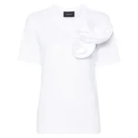 simone rocha t-shirt pressed rose en coton - blanc