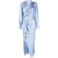 simkhai robe mi-longue talita à design drapé - bleu