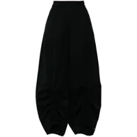 simone rocha pantalon ample à design froncé - noir