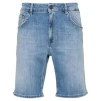 dondup short en jean à plaque logo - bleu