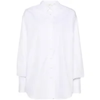 bite studios chemise en coton à manches froissées - blanc