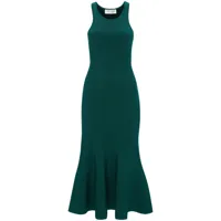 victoria beckham robe vb body à design sans manches - vert
